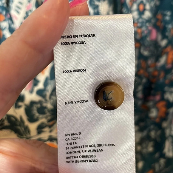 Anthropologie Maeve Floral Patchwork Blouse Blue size S - Picture 4 of 5